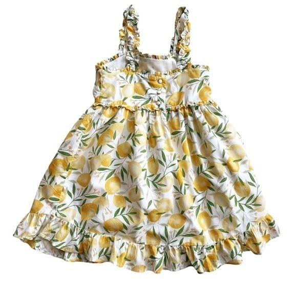 Cynthia Rowley Girls Lemon Print Sun Dress Size 8 - Picture 2 of 5
